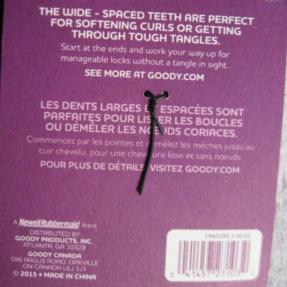 3 Goody Pick Combs Plastic Wide Space Teeth Hair Pic Lift Tool Volume Style 2015